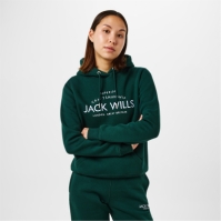 Hanorac Jack Wills Hunston imprimeu Graphic Logo inchis verde