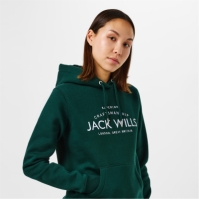 Hanorac Jack Wills Hunston imprimeu Graphic Logo inchis verde