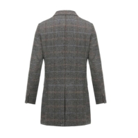 Harvey and Jones Overcoat pentru barbati gri maro patratele