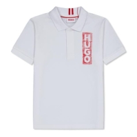 HUGO Marker Style Logo Polo Top pentru copii alb 10p