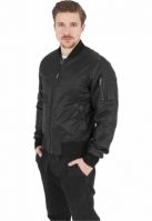 Geci bomber cu maneci piele ecologica negru negru Urban Classics