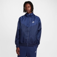 Jacheta Geaca pentru vant Nike Sportswear cu gluga pentru Barbati albastru bleumarin