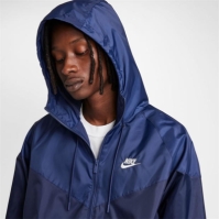 Jacheta Geaca pentru vant Nike Sportswear cu gluga pentru Barbati albastru bleumarin