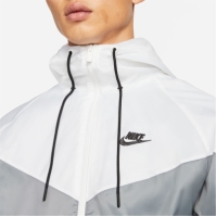 Jacheta Geaca pentru vant Nike Sportswear cu gluga pentru Barbati gri alb