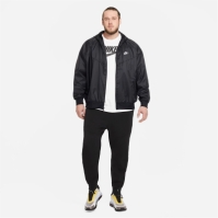 Jacheta Geaca pentru vant Nike Sportswear cu gluga pentru Barbati negru alb