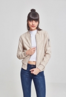 Jacheta imitatie piele intoarsa Bomber pentru Femei bej Urban Classics