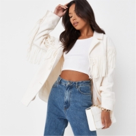 Jacheta Missguided Fringed alb