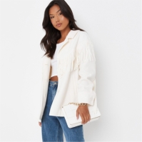 Jacheta Missguided Fringed alb