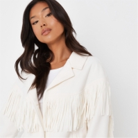 Jacheta Missguided Fringed alb