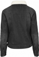 Geaca blugi Sherpa pentru Femei negru washed Urban Classics