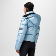 Jack Wills Cropped Puffer pentru femei metalic albastru