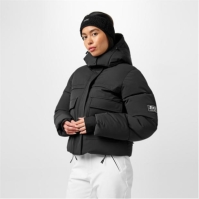 Jack Wills Cropped Puffer pentru femei negru