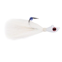 JIG BIG EYE BUCKTAIL alb CRYSTAL FLASH 14G marime 4-0 MUSTAD