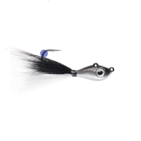 JIG BIG EYE BUCKTAIL negru argintiu BW CRYSTAL FLASH 14G marime 4-0 MUSTAD