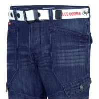 Blugi Lee Cooper cu curea Cargo pentru Barbati inchis albastru