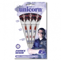 Set Unicorn UNICORN Steel Tip Darts | Level 6 James Wade | 90% Tungsten Barrels cu albastru & rosu Accents | 23g