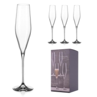 Set Linea Linea of 4 culoarea sampaniei Flutes transparent