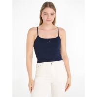 Maiou cu bretele Blugi Tommy TJW Cropped Essential inchis bleumarin