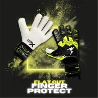 Manusi Precision antrenament Fusion X Flat Cut Finger Protect GK pentru copii negru galben