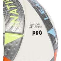 Minge fotbal adidas UEFA Nations League Pro 2024 pentru adulti alb argintiu