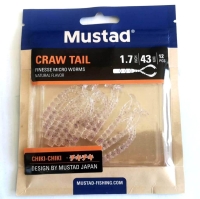 NALUCA AJI FINESSE CHIKI CRAWL TAIL 4,3CM CLEAR mov GLITTER 12BUC PL MUSTAD