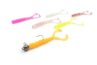 NALUCA AJI MICRO CHIKI 4,3CM alb GLOW GLITTER MUSTAD