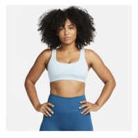 Bustiera sport Nike Alate All U Light-Support Lightly cu captuseala U-Neck pentru femei albastru