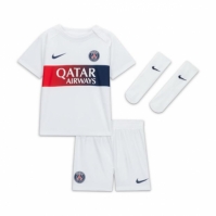 Nike Paris Saint Germain Away Kit 2023 2024 pentru Bebelusi alb bleumarin