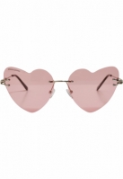 Ochelari de soare Heart cu lant roz argintiu Urban Classics