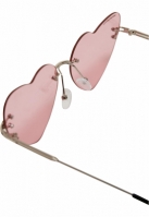 Ochelari de soare Heart cu lant roz argintiu Urban Classics