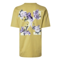 OFF alb Off Flower Tee femei verde multicolor