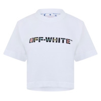 OFF alb Off Geometric Tee femei multicolor