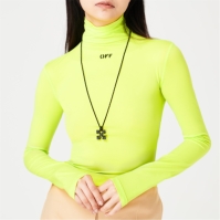 OFF alb Stamp Second Skin Turtleneck fosforescent galben