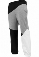 Pantalon trening zig zag negru gri Urban Classics alb