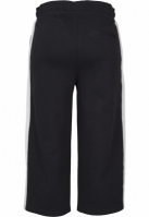 Pantaloni Culottes Taped Terry pentru Femei negru alb Urban Classics