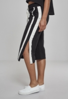 Pantaloni Culottes Taped Terry pentru Femei negru alb Urban Classics