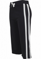 Pantaloni Culottes Taped Terry pentru Femei negru alb Urban Classics