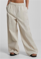 Pantaloni Linen Mixed Wide pentru Femei bej Urban Classics