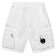 Pantaloni scurti CP COMPANY Lens pentru baieti gauze alb