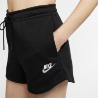 Pantaloni scurti Nike Sportswear Essential French Terry pentru femei negru alb