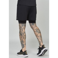 Pantaloni scurti SikSilk Dual pentru barbati negru