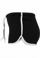 Pantaloni scurti sport femei negru alb Urban Classics