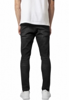 Pantaloni Skinny denim stretch cu taieturi negru washed Urban Classics