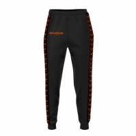 Pantaloni sport Tricot Band Givova negru portocaliu fosforescent