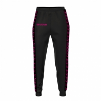 Pantaloni sport Tricot Band Givova negru roz fucsia fosforescent