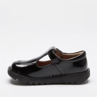 Pantofi piele Kickers Kick T-Bar Patent negru