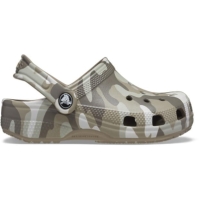 Papuci cauciuc Crocs Cl Camo copii bej multicolor