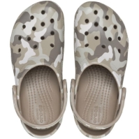 Papuci cauciuc Crocs Cl Camo copii bej multicolor