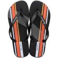 Papuci flip flop barbati Ipanema Graphics negru si portocaliu 83532-AP255