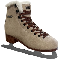 Patine pe gheata Roces Suede Eco-Fur skates bej and maro 450702 00001